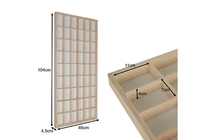 Raft din lemn pentru colecționari de figurine, mașinuțe – 54 compartimente