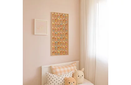 Raft din lemn pentru colecționari de figurine, mașinuțe – 54 compartimente