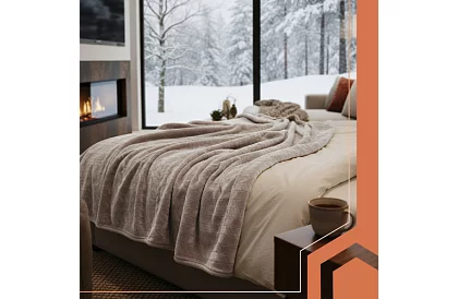 Plaid termic 180 × 130 cm - bej, 10 moduri + telecomandă