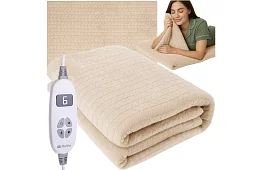 Plaid termic 180 × 130 cm - bej, 10 moduri + telecomandă