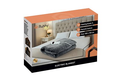 Pătură electrică de încălzire 180 × 130 cm, 6 moduri + telecomandă
