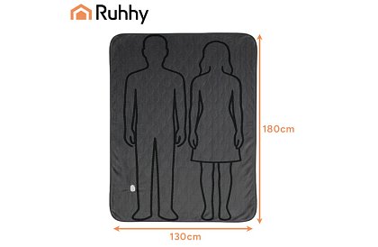 Pătură electrică de încălzire 180 × 130 cm, 6 moduri + telecomandă