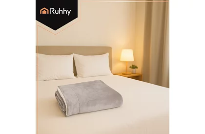 Plaid dublu față 150 × 200 cm – gri deschis