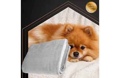 Plaid dublu față 150 × 200 cm – gri deschis