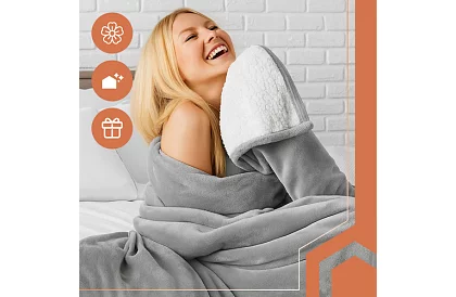 Plaid dublu față 150 × 200 cm – gri deschis