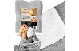 Plaid dublu față 150 × 200 cm – gri deschis