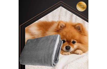 Plaid dublu față 150 x 200 cm – gri închis