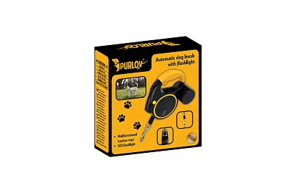 Flexi lesă pentru câini cu lanternă LED - 5 m - 10 - 25 kg