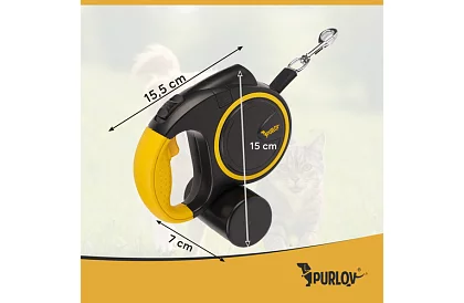 Flexi lesă pentru câini cu lanternă LED - 5 m - 10 - 25 kg