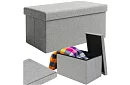 Taburet de depozitare pliabil din material textil 76 × 38 × 38 cm – gri