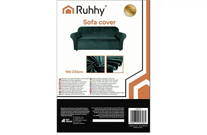 Husă elastică pentru canapea 190–230 cm – Catifea verde