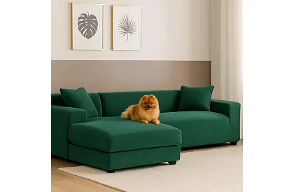 Husă elastică pentru canapea 190–230 cm – Catifea verde