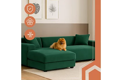 Husă elastică pentru canapea 190–230 cm – Catifea verde