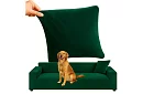 Husă elastică pentru canapea 190–230 cm – Catifea verde