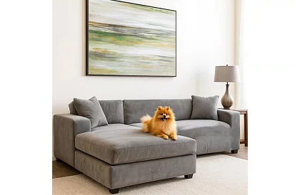 Husă extensibilă pentru canapea 190–230 cm – Catifea gri închis