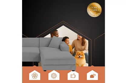 Husă extensibilă pentru canapea 190–230 cm – Catifea gri închis