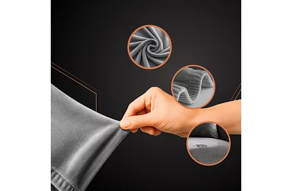 Husă extensibilă pentru canapea 190–230 cm – Catifea gri închis