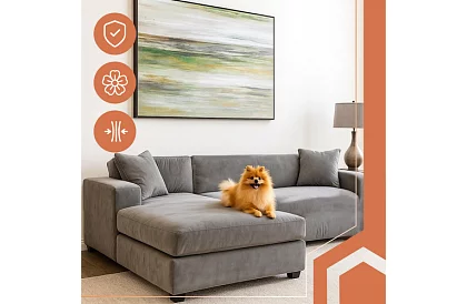 Husă extensibilă pentru canapea 190–230 cm – Catifea gri închis