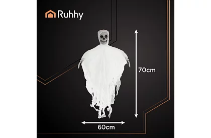 Schelet suspendat 70 cm - decoratiune suspendata alba