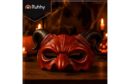 Masca de carnaval a diavolului cu coarne