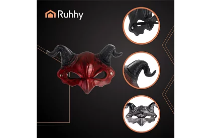 Masca de carnaval a diavolului cu coarne