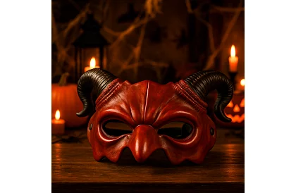 Masca de carnaval a diavolului cu coarne