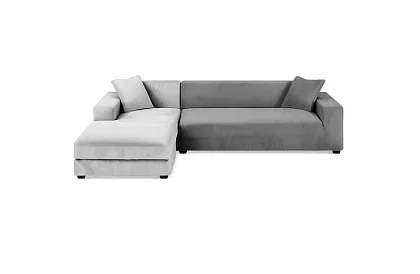 Husă extensibilă pentru canapea 145–185 cm – catifea gri închis