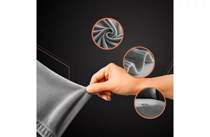 Husă extensibilă pentru canapea 145–185 cm – catifea gri închis