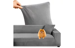 Husă extensibilă pentru canapea 145–185 cm – catifea gri închis
