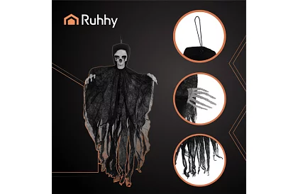 Schelet suspendat 70 cm - decoratiune suspendata neagra