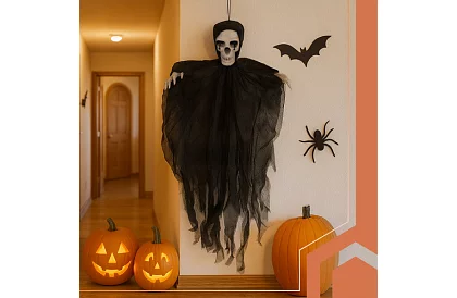 Schelet suspendat 70 cm - decoratiune suspendata neagra