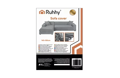 Husă elastică pentru canapea 145–185 cm – Catifea gri deschis