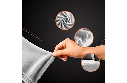 Husă elastică pentru canapea 145–185 cm – Catifea gri deschis