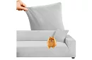 Husă elastică pentru canapea 145–185 cm – Catifea gri deschis