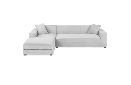 Husă extensibilă pentru canapea 190–230 cm – Catifea gri deschis