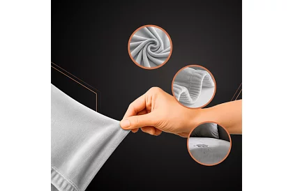 Husă extensibilă pentru canapea 190–230 cm – Catifea gri deschis