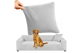 Husă extensibilă pentru canapea 190–230 cm – Catifea gri deschis