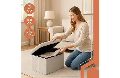 Taburet de depozitare pliabil 60 × 30 × 30 cm – catifea gri