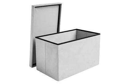 Taburet de depozitare pliabil 60 × 30 × 30 cm – catifea gri