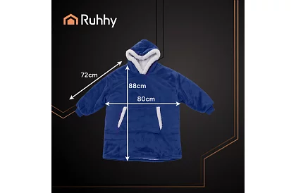 Mare pulover oversized – pătură albastră închisă