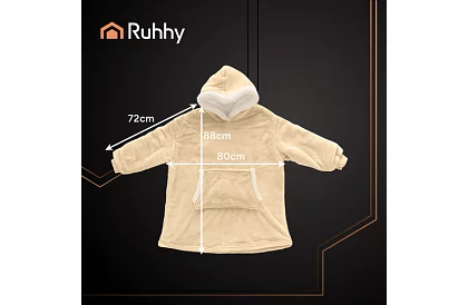 Mărimea oversize hanorac – pătură bej