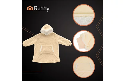 Mărimea oversize hanorac – pătură bej