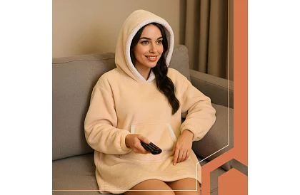 Mărimea oversize hanorac – pătură bej