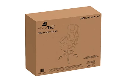 Scaun de birou cu suport pentru picioare extensibil – negru