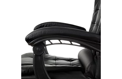 Scaun de birou cu suport pentru picioare extensibil – negru