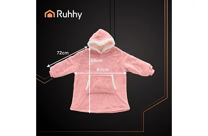 Mărimea oversize hanorac – pătură roz