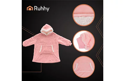 Mărimea oversize hanorac – pătură roz