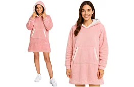 Mărimea oversize hanorac – pătură roz