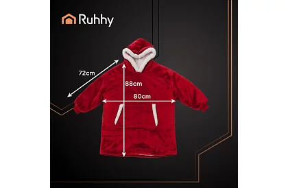 Mărimea oversize hanorac – pătură roșie