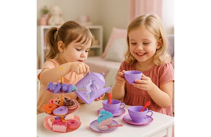 Set de ceai pentru copii în valiză cu unicorn